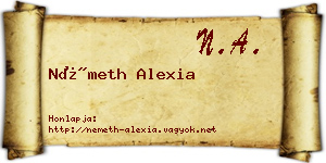 Németh Alexia névjegykártya